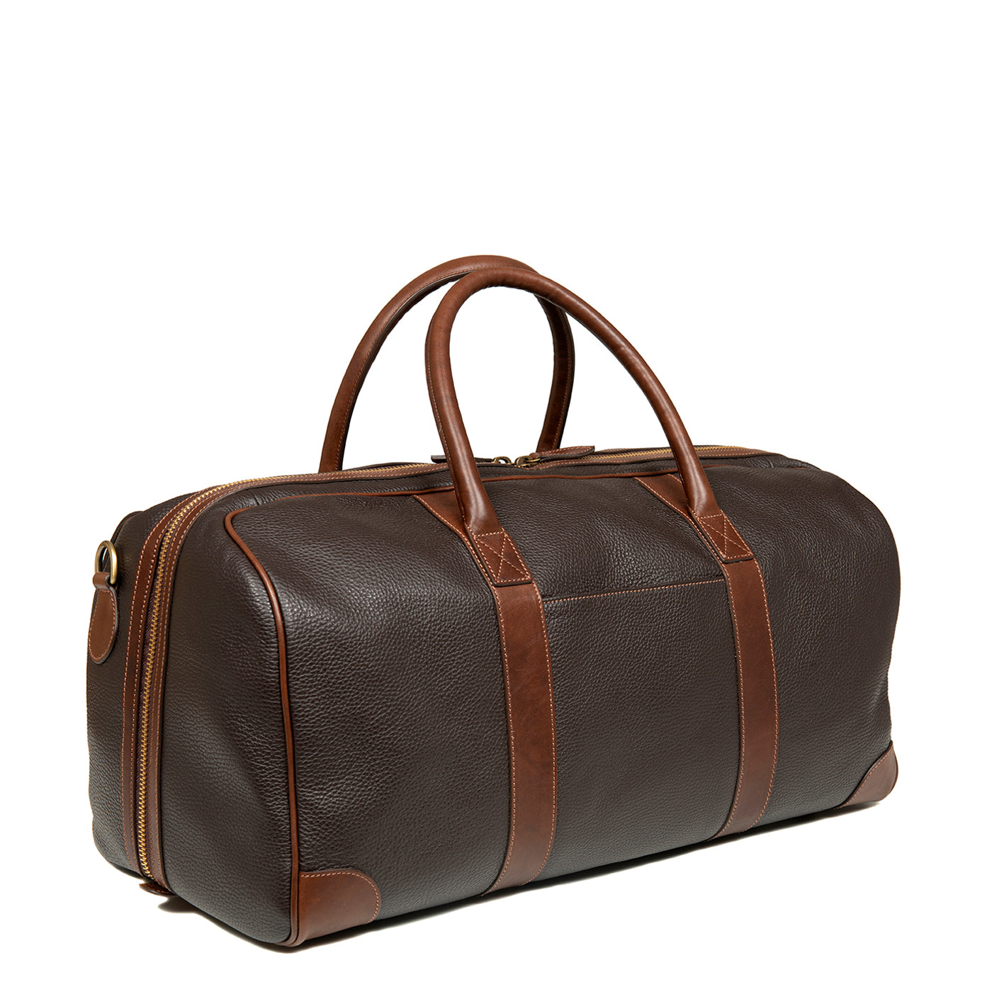 Dark Brown Grain Weekend Bag made in italy byAxel