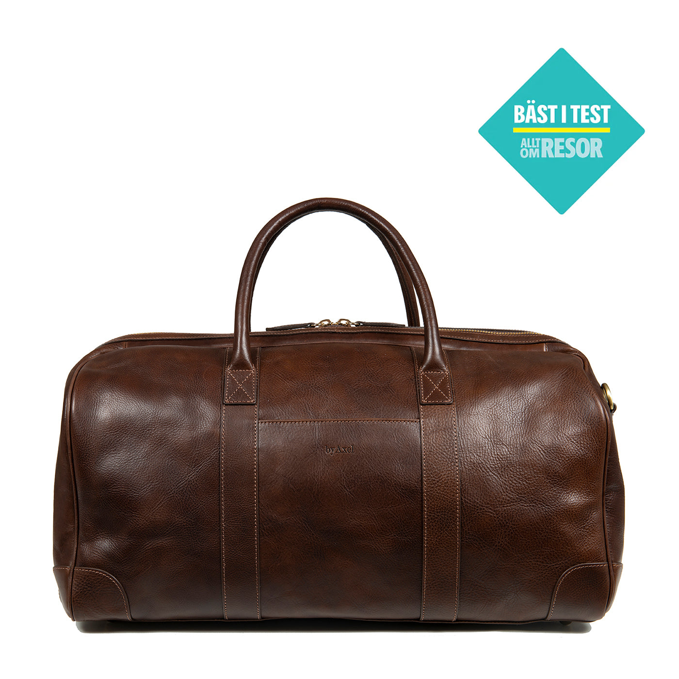 Mörkbrun weekend bag byAxel i läder tillverkad i Italien.
