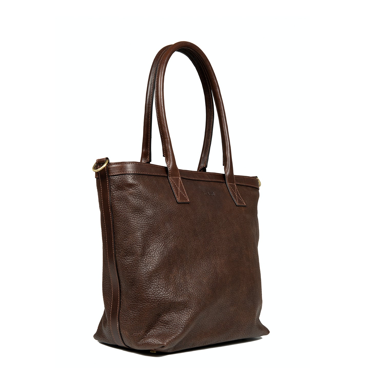 Small Tote Bag Grain Dark Brown