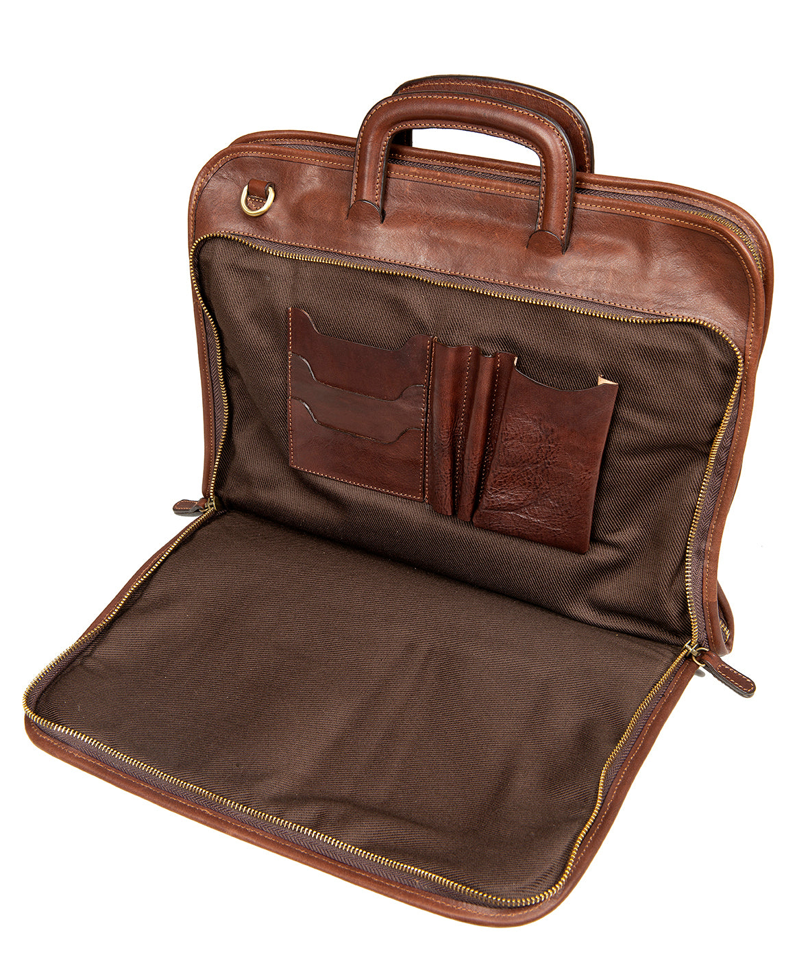 SLIM BRIEFCASE WOVEN DARK BROWN