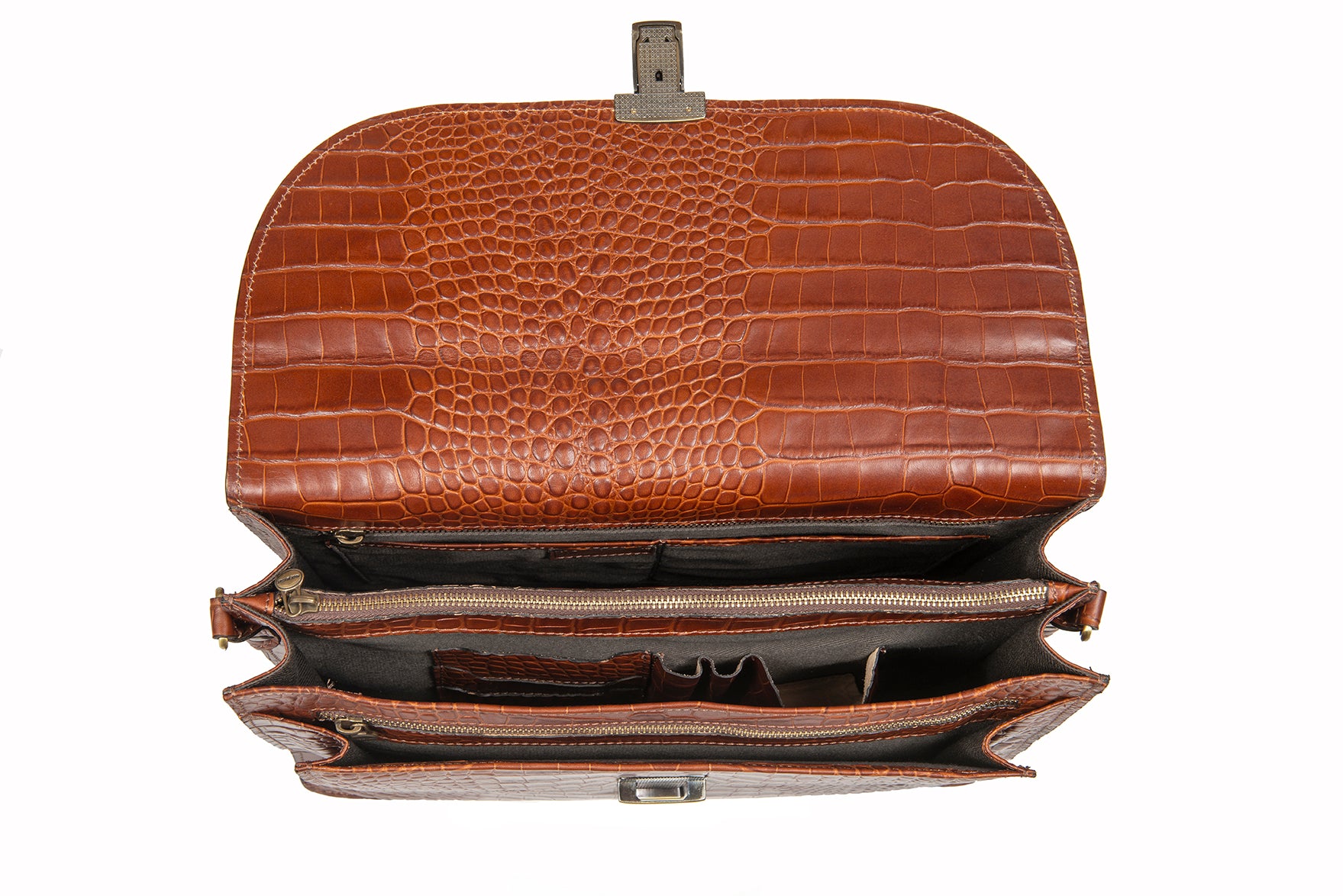 BRIEFCASE CROC BROWN