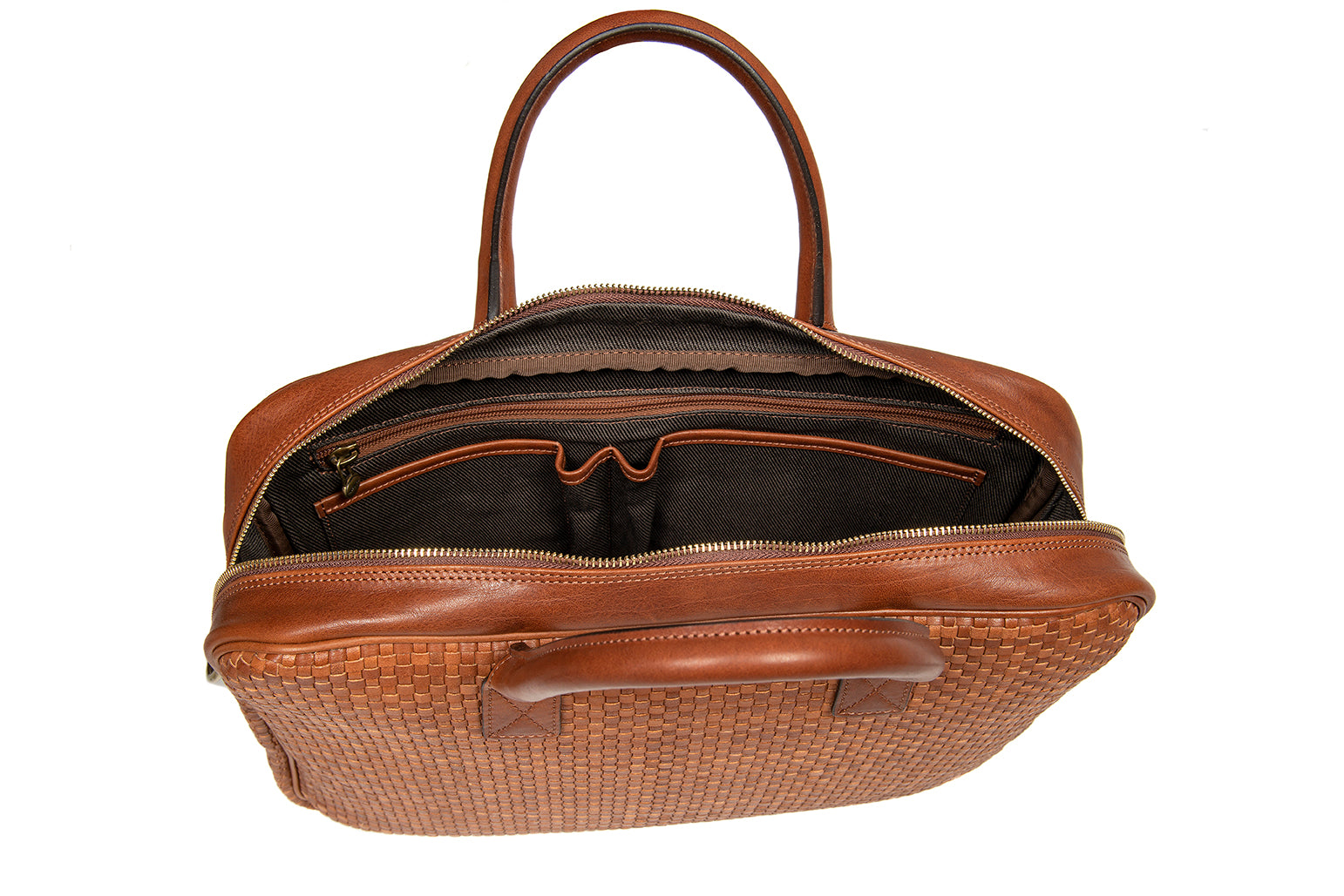 LAPTOP BAG WOVEN BROWN