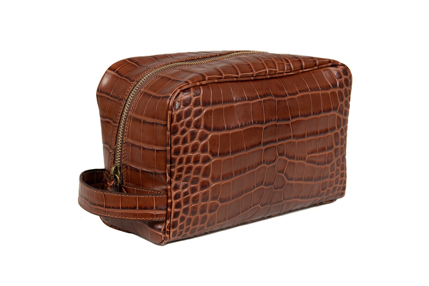 BIG TOILET BAG CROC BROWN