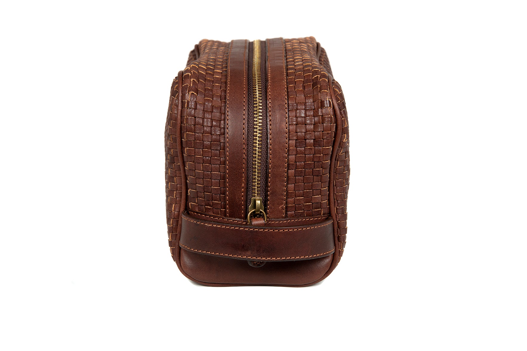 BIG TOILET BAG WOVEN DARK BROWN