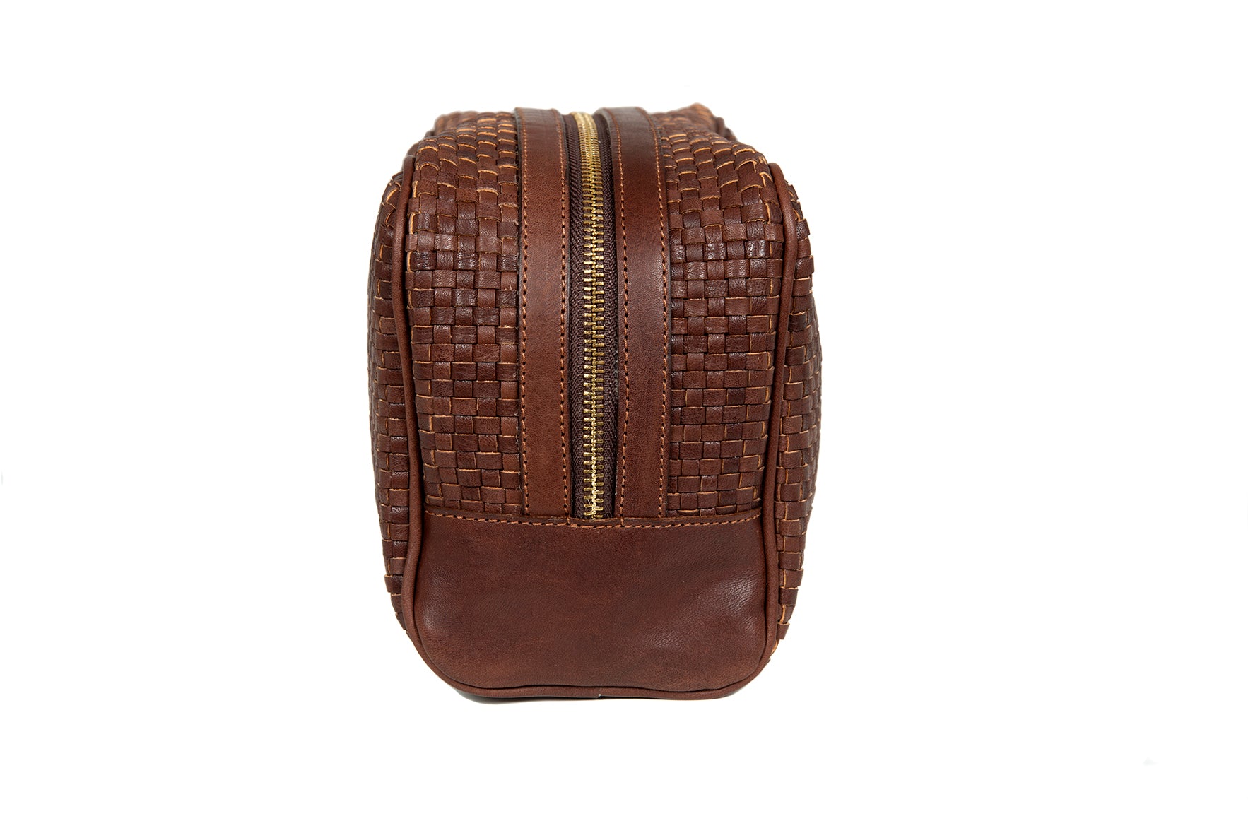 BIG TOILET BAG WOVEN DARK BROWN