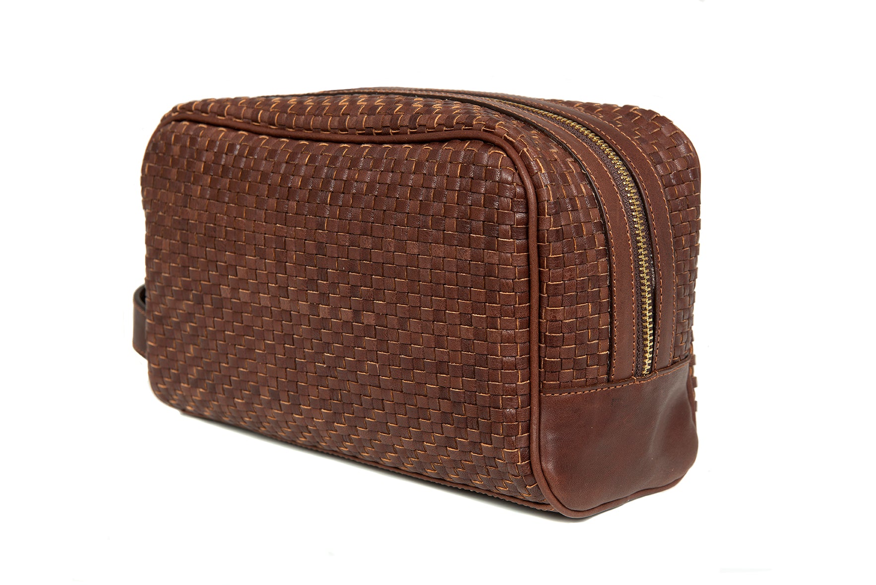BIG TOILET BAG WOVEN DARK BROWN