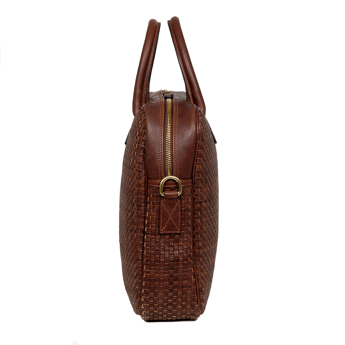 LAPTOP BAG WOVEN DARK BROWN