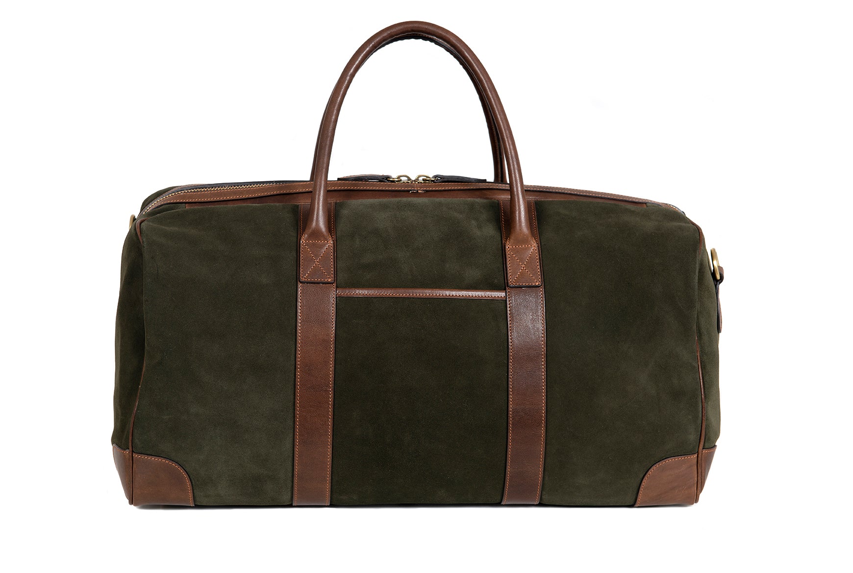 byAxel brun mocka weekend bag i läder tillverkad i Italien.