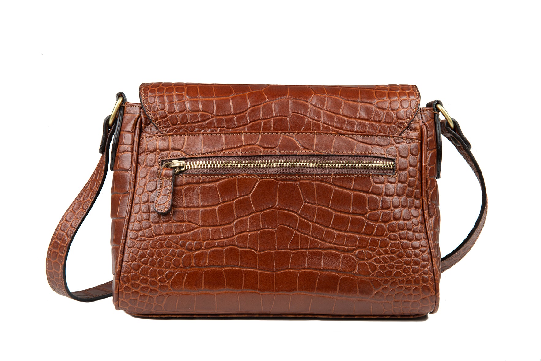 Saddle Bag Brown Croco
