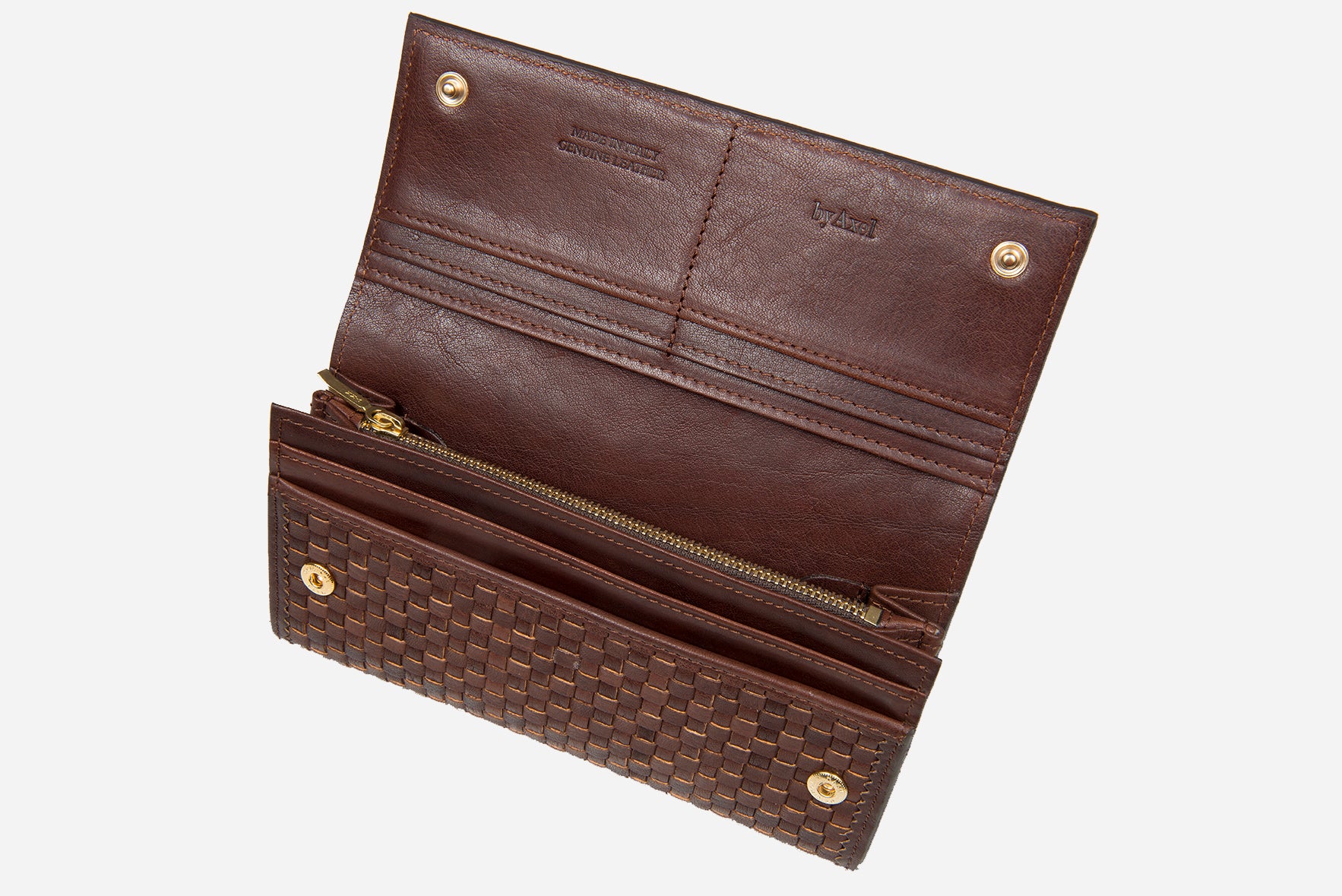 SANTA CROCE WOVEN WALLET DARK BROWN