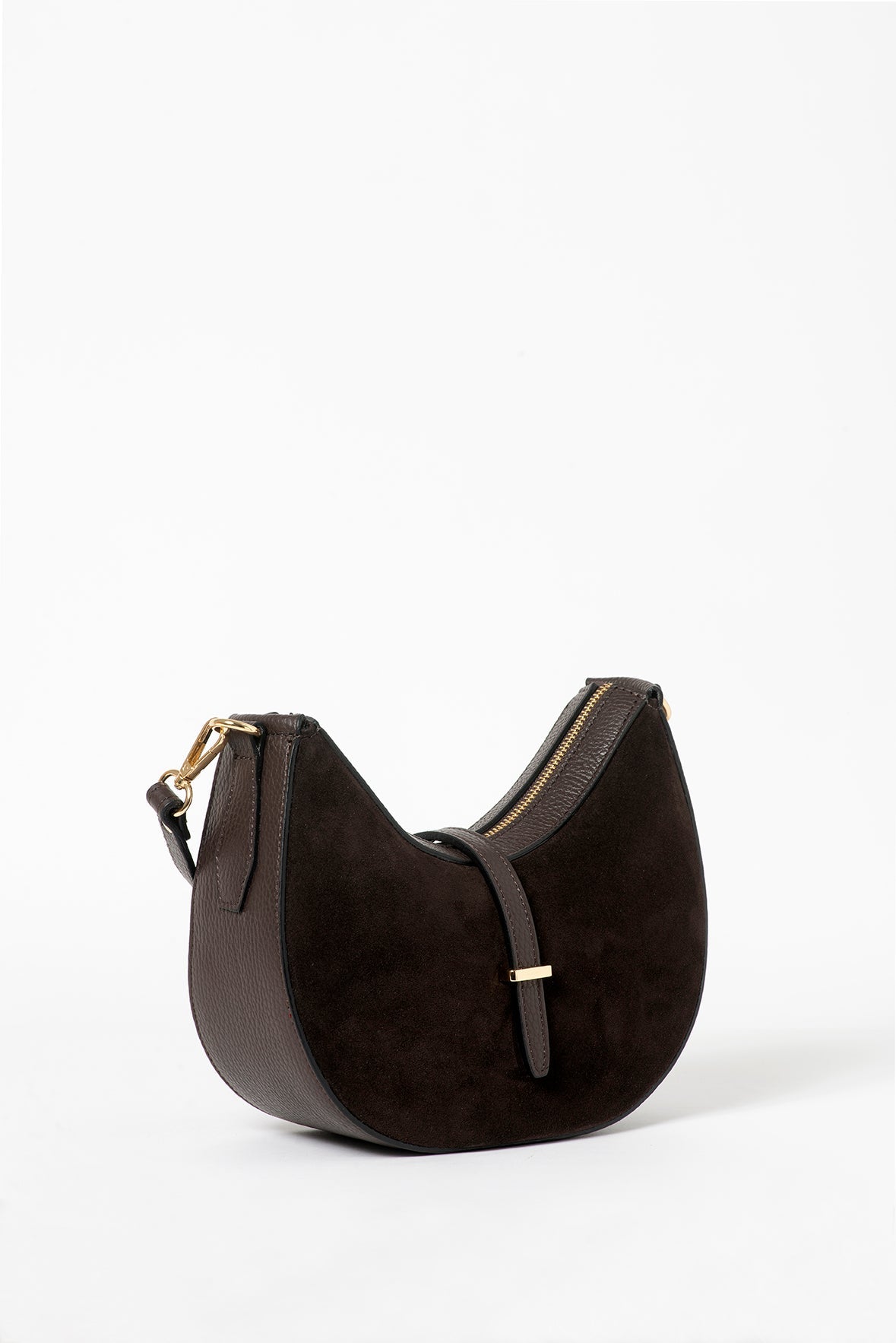 Moon Bag Suede Dark Brown