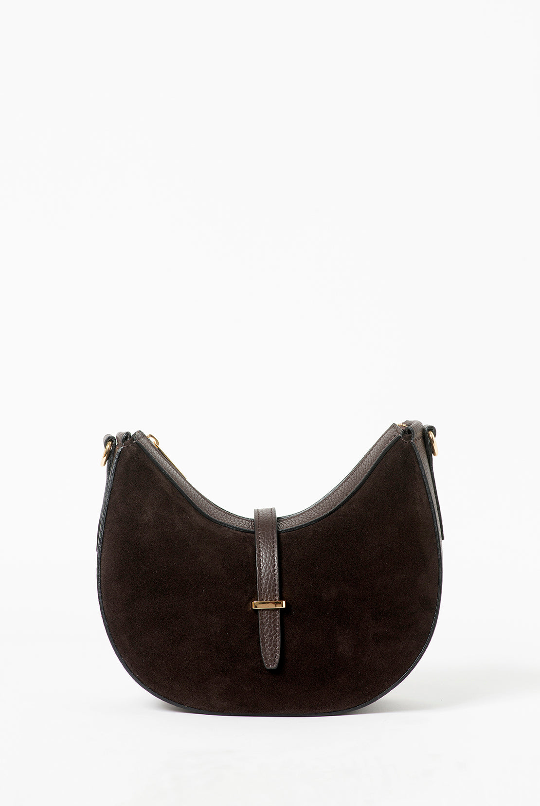 Moon Bag Suede Dark Brown