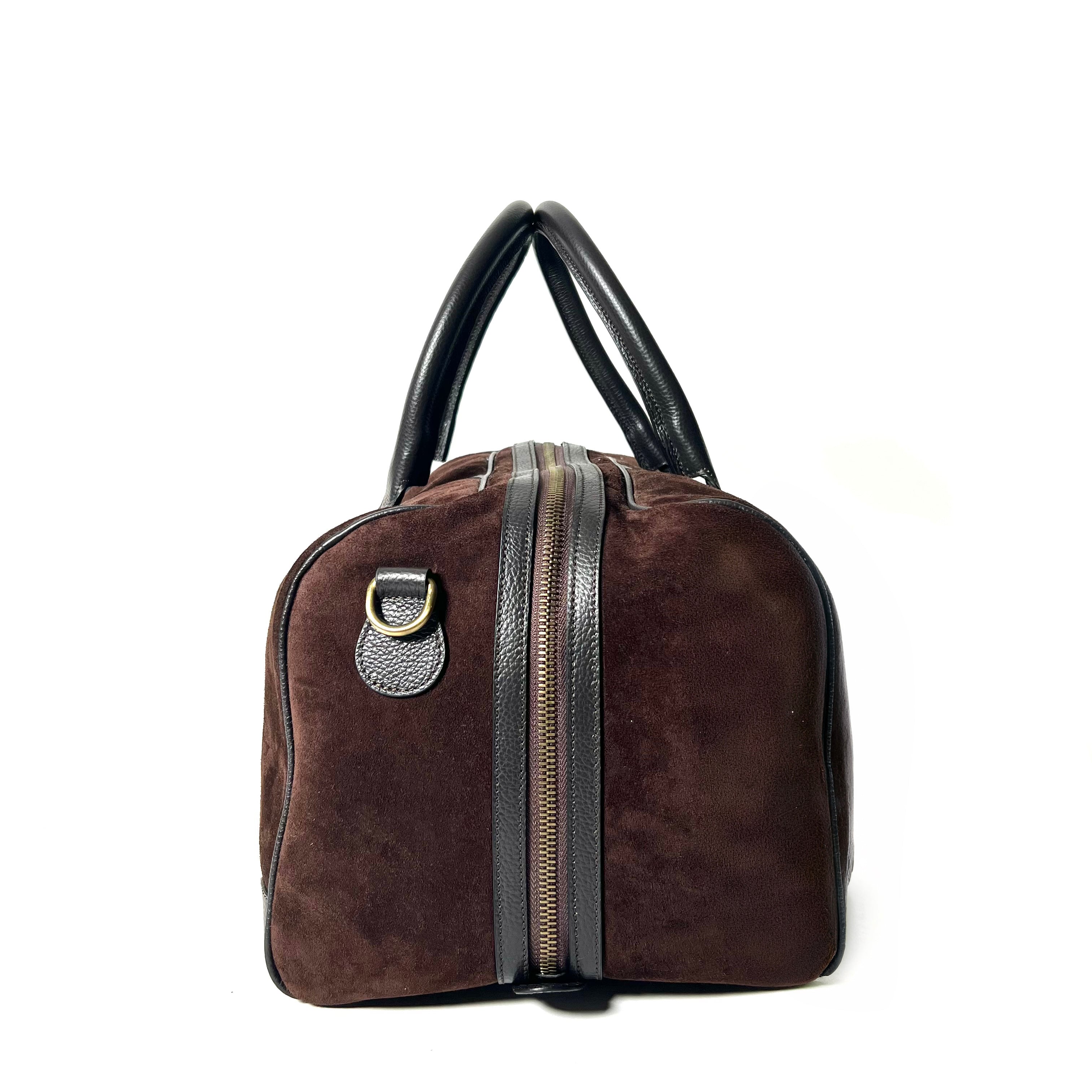 WEEKEND BAG SUEDE DARK BROWN