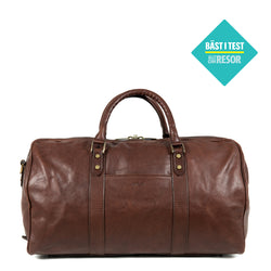 Mörkbrun weekend bag byAxel i läder tillverkad i Italien.