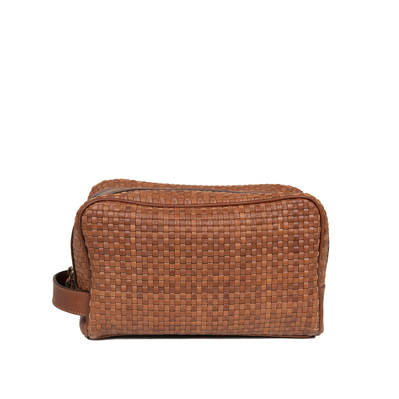 BIG TOILET BAG WOVEN BROWN