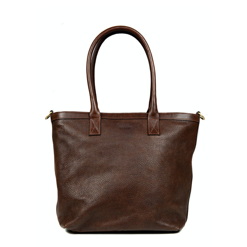 Small Tote Bag Grain Dark Brown