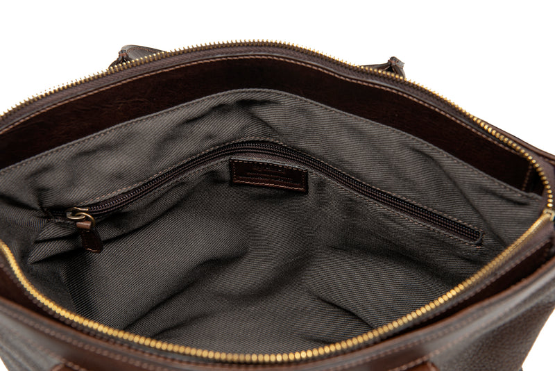 Small Tote Bag Grain Dark Brown